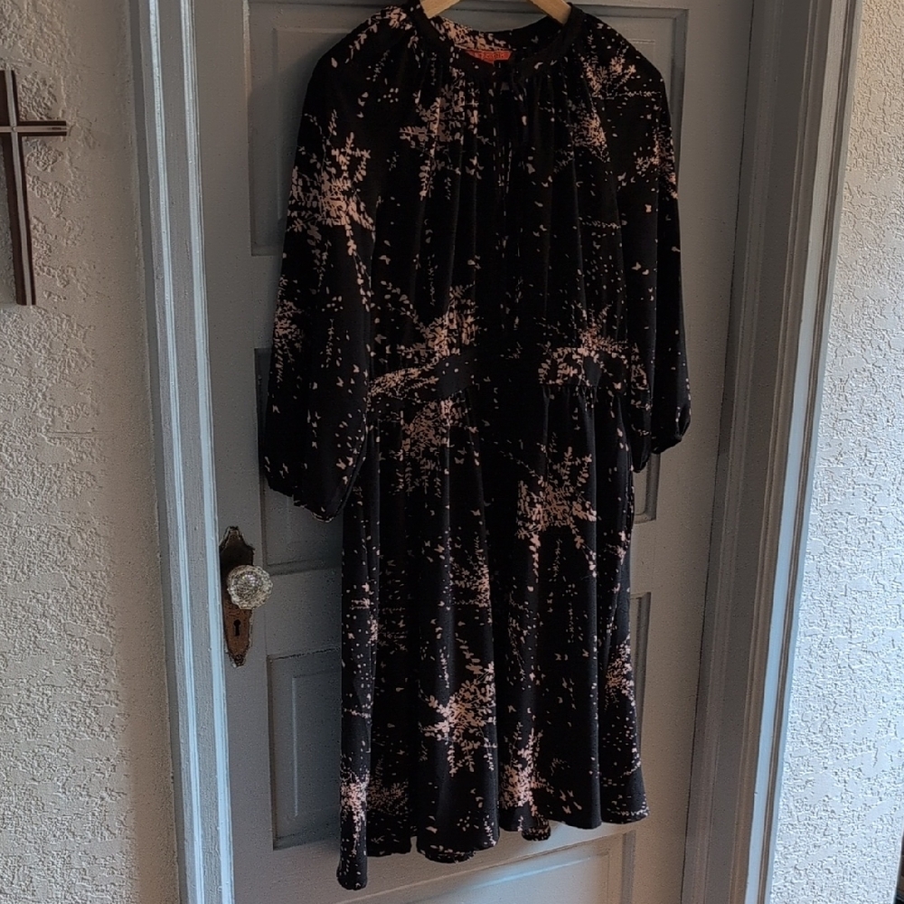 3 for$30: Modcloth Black and Pink Splatter Long Sleeve Dress